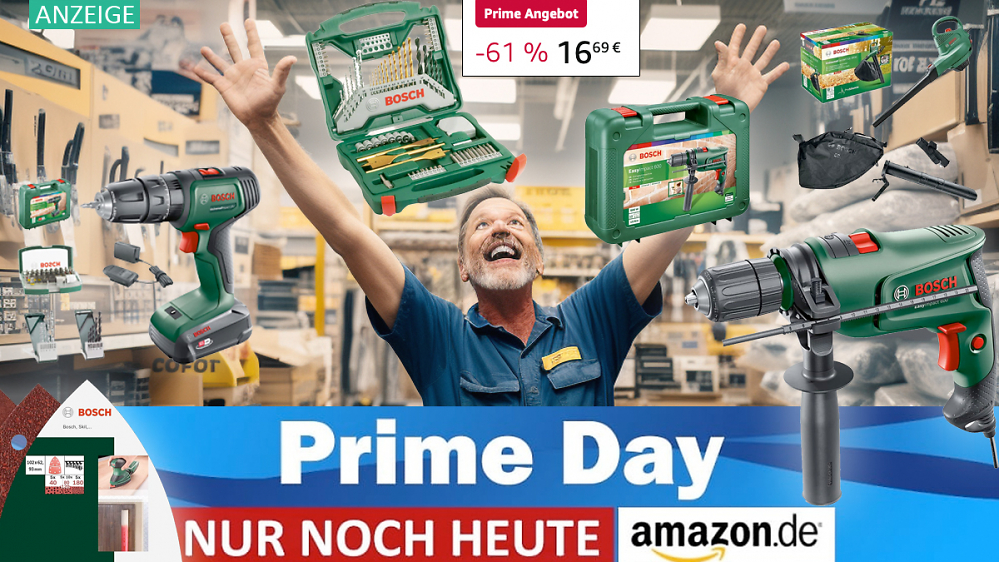 Bosch am Prime Day fast schon geschenkt: 70-teiliges Bohrer- & Schrauber-Set mit 61 % Rabatt und mehr von Bosch