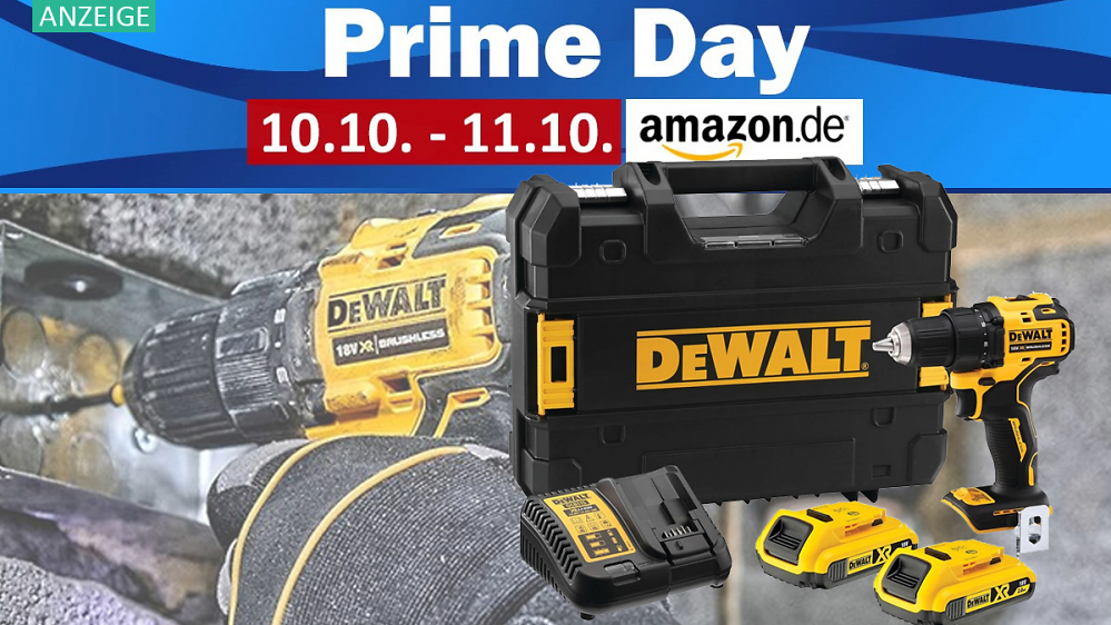 Amazon Prime Day: Über 100 Euro Rabatt auf Dewalt Akku-Bohrschrauber, Akkus & Co.