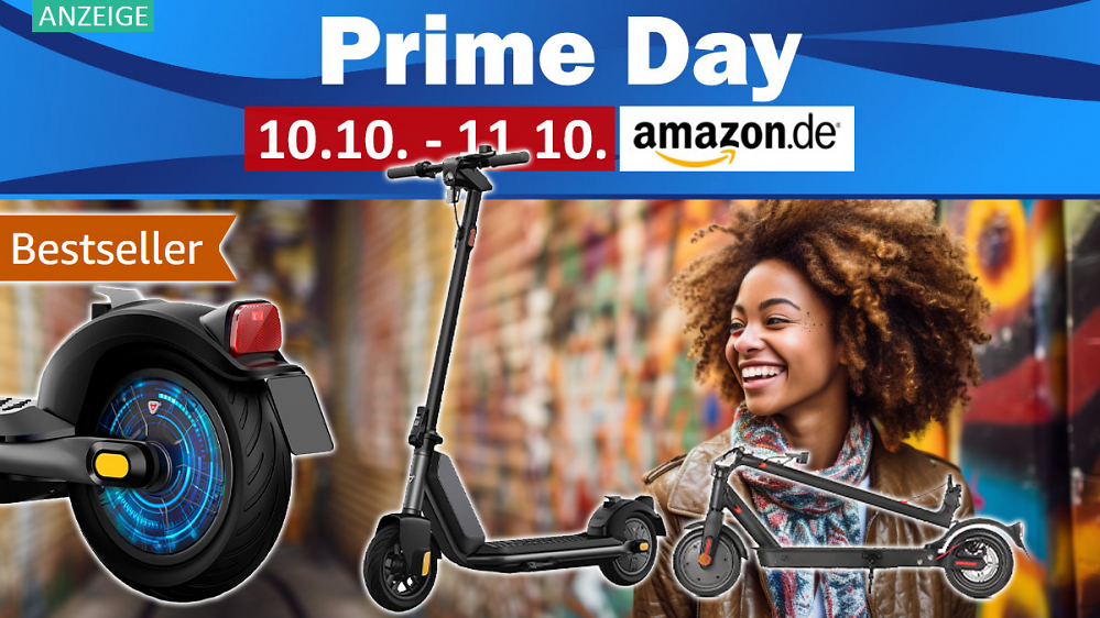E-Scooter mit Straßenzulassung am Prime Day mit bis zu 250 Euro Rabatt: Bestseller und Geheimtipps radikal reduziert