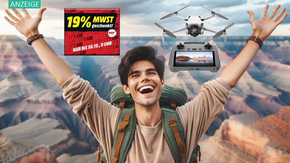Sensationeller Preis! Neue Drohne DJI Mini 4 Pro schon 159 Euro günstiger - nur kurz bei MediaMarkt