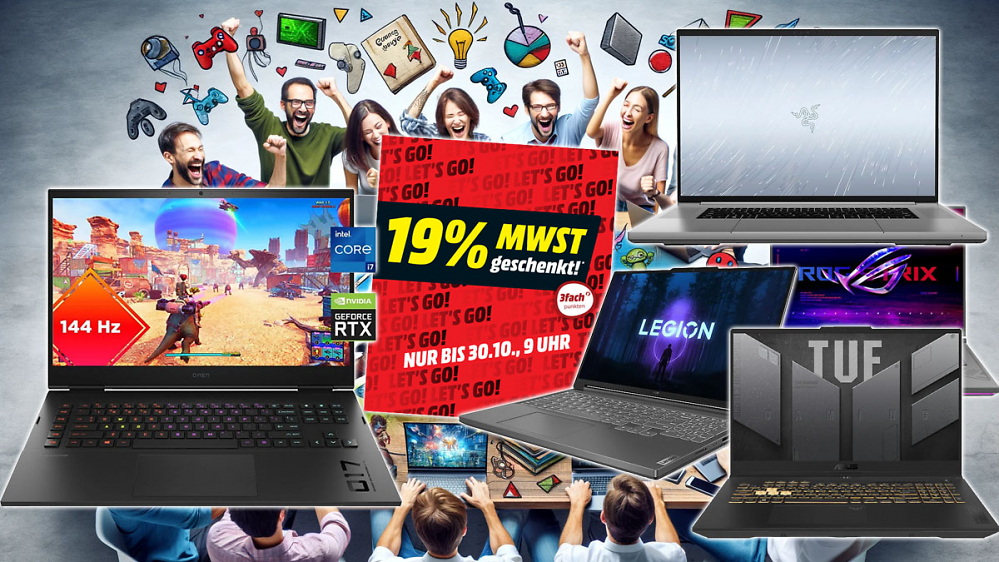 MediaMarkt wirft Gaming-Laptops mit Geforce RTX 4070 uvm. ohne Mehrwertsteuer raus - kurze Zeit