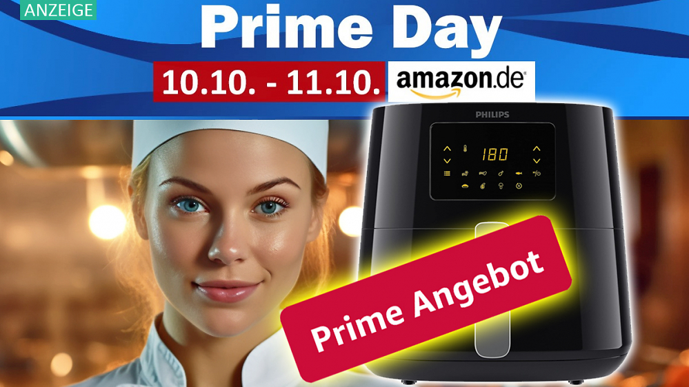 Amazon verschleudert Philips Heißluftfritteuse: Airfryer konkurrenzlos günstig am Prime Day