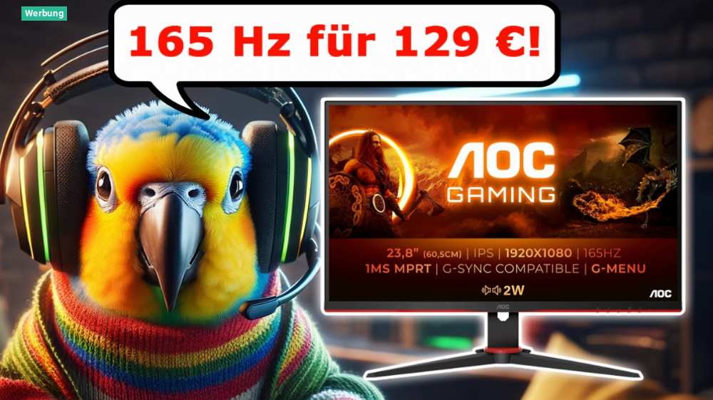 Amazon haut AOC Gaming-Monitor raus: 24 Zoll IPS mit 165 Hz und starker Ausstattung günstig wie nie