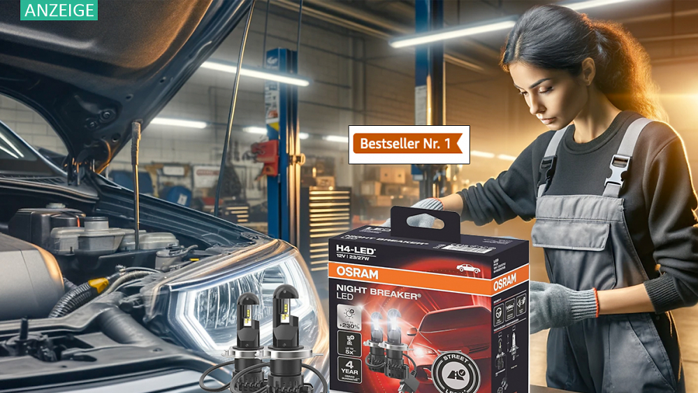 Kein Abblendlicht verkauft sich besser: Osram Night Breaker LED für bis zu 230 % mehr Helligkeit