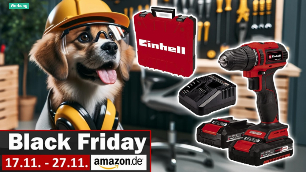 Einhell Akku-Bohrschrauber beim Amazon Black Friday: Set mit 2× Akku, Ladegerät und Koffer stark reduziert