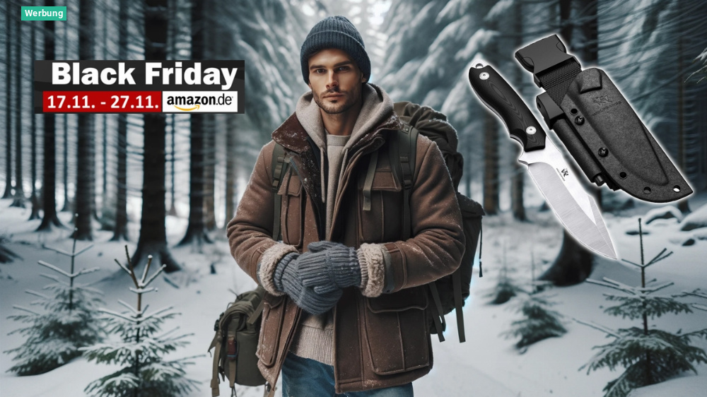 Darf beim Wandern und Camping nicht fehlen: Outdoor-Messer mit Kydex Holster nur noch heute 60 Prozent reduziert
