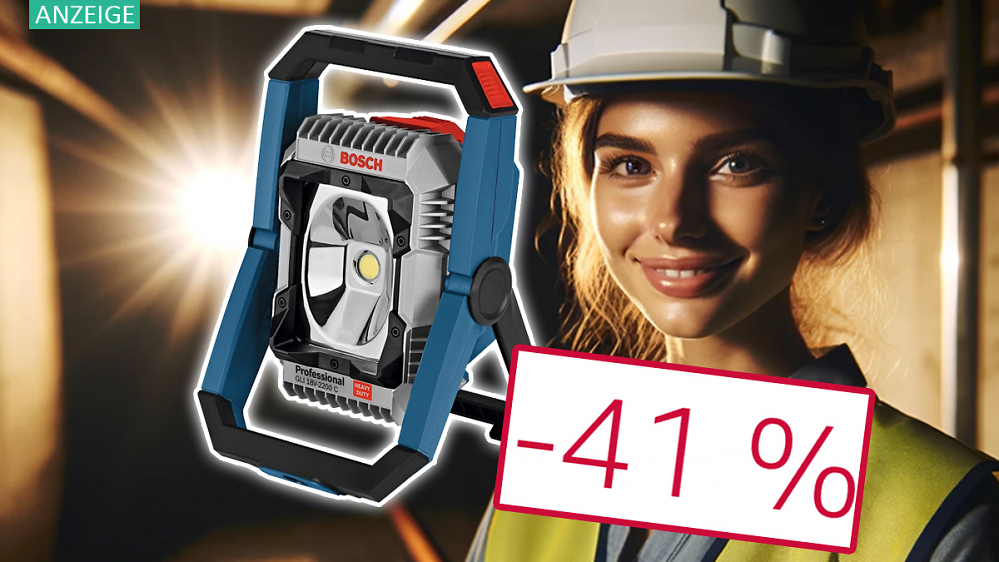 Nirgendwo günstiger: Bosch Baustrahler für 18V-Akku mit IP64-Schutz im Angebot - unterstützt App!