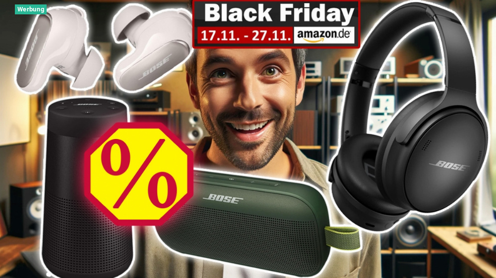 Bose konkurrenzlos günstig: Kopfhörer, Lautsprecher, Soundbar - damit lockt Amazon beim Black Friday