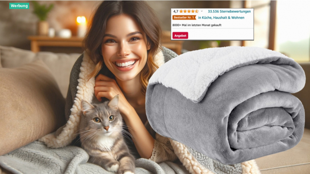 Tausende kaufen diese flauschige Kuscheldecke: Amazon-Megaseller kurze Zeit mit 48 % Rabatt