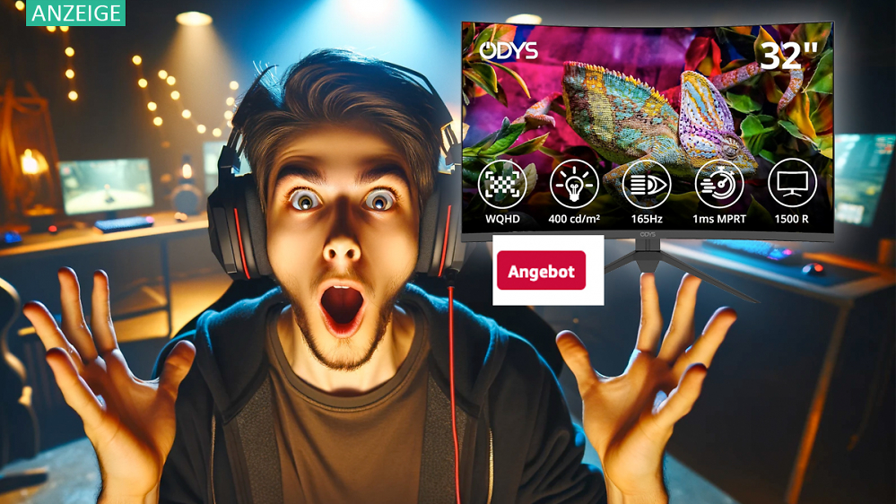 Günstig wie nie: Gaming-Monitor 32 Zoll Curved WQHD 165 Hz für 218,49 Euro - nur kurz