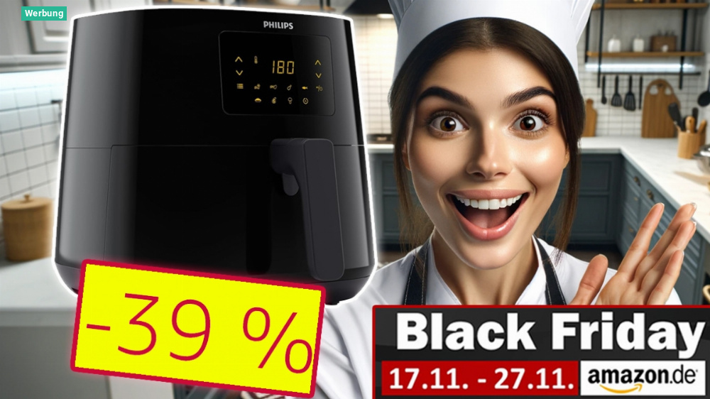 Beliebteste Heißluftfritteuse nirgendwo günstiger: Philips Air Fryer noch kurz mit Mega-Rabatt erhältlich