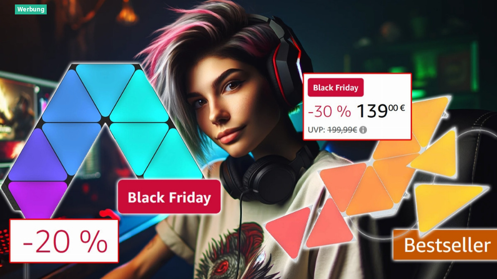 Streamer-Set-up zu Traumpreisen: Nanoleaf mit Mega-Rabatten an Amazons Black Friday