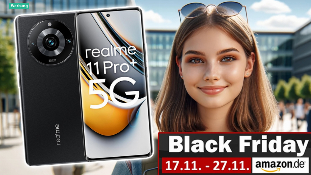 Realme 11 Pro+ 5G 512GB: Smartphone mit 120 Hz AMOLED noch nie so günstig wie jetzt (Amazon Black Friday)