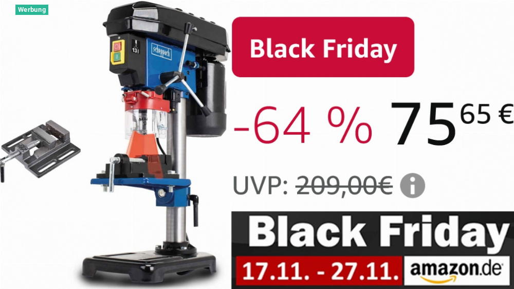 Irrer Preis für Scheppach Tischbohrmaschine: So günstig bald ausverkauft beim Amazon Black Friday?