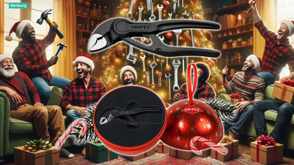 Knipex Werkzeug am Weihnachtsbaum? Diese Weihnachtskugel mit Mini-Wasserpumpenzange machts möglich - Jetzt im Angebot!