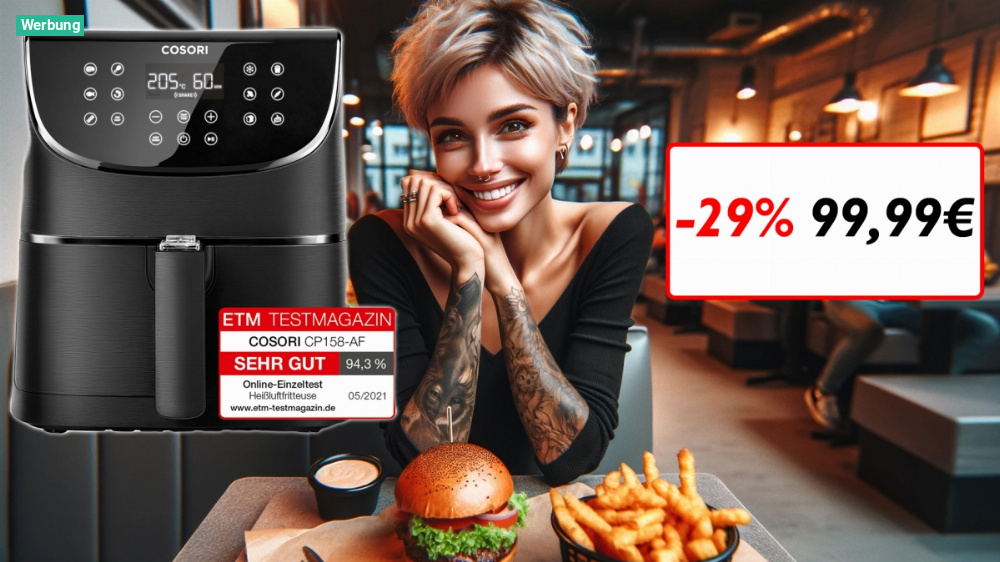 Heißer als Philips & Ninja? Cosori Heißluftfritteuse für 99,99€ im Angebot - über 5.000 Mal bestellt