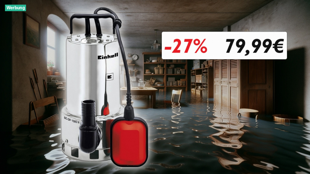 Einhell Schmutzwasserpumpe mit 27% Rabatt bei Amazon - Erste Hilfe gegen Hochwasser