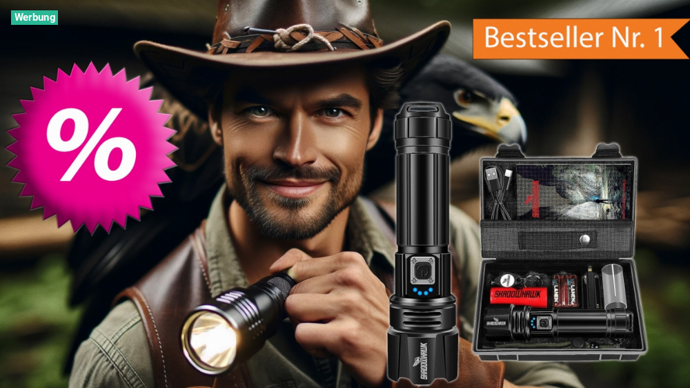 Die beste Taschenlampe? 40% Rabatt auf Shadowhawk - über 7.000 Bestellungen im letzten Monat