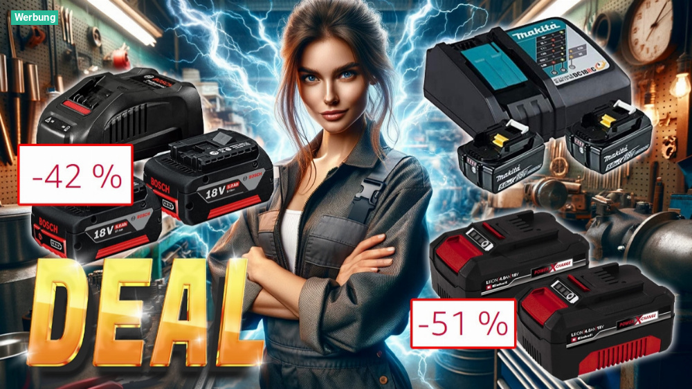 Kein Witz! Amazon haut Akkus von Makita, Einhell, Bosch und DeWalt mit bis zu 51 % Rabatt raus