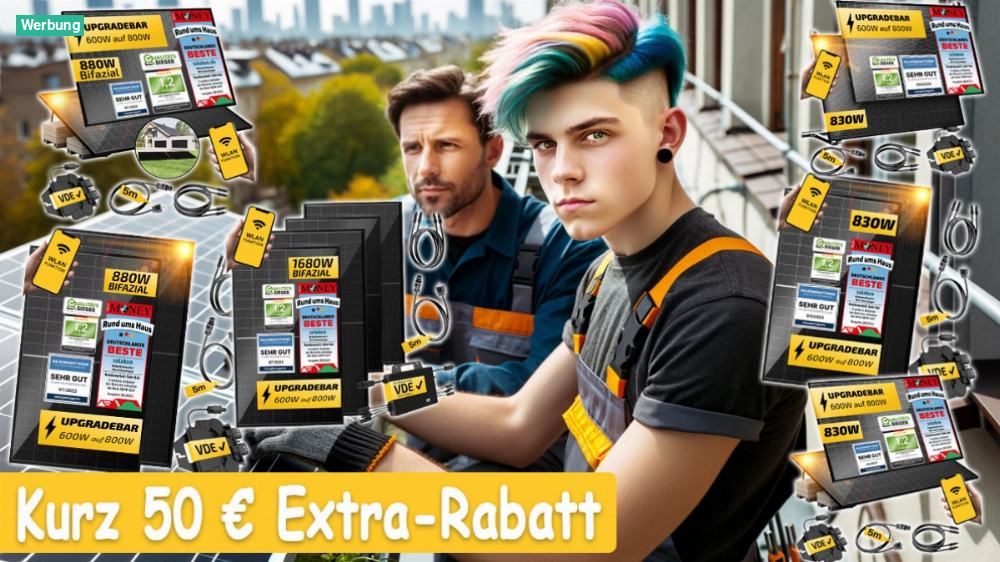 50 Euro Extra-Rabatt und Gratis-Raten: Netto haut Balkonkraftwerke von Solakon raus - kurze Zeit 