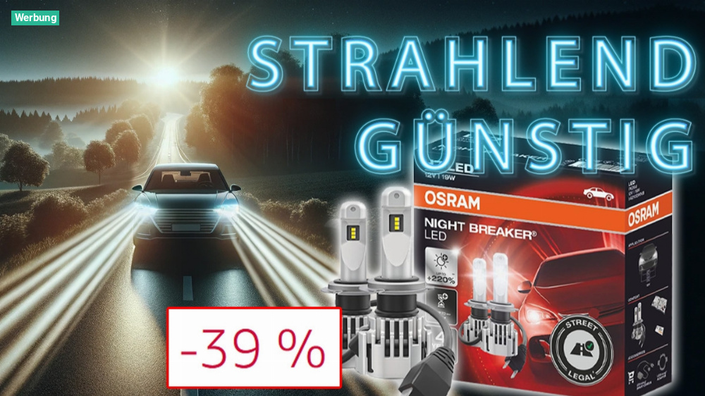 220 % heller, 39 % günstiger: Amazon schmeißt Osram Night Breaker H7-LED zum Tiefstpreis raus - Bereits 6.000 Mal verkauft!