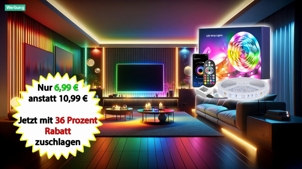 Philips Hue kann einpacken: Smarter Leuchtstreifen mit 5m Länge kostet bei Amazon nur noch 6,99 Euro