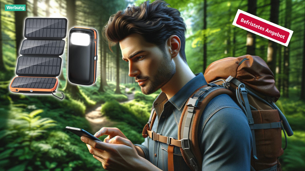 Ideal für Wandern, Camping und Co: Solar-Ladegerät bei Amazon jetzt mit 25 % Rabatt verfügbar