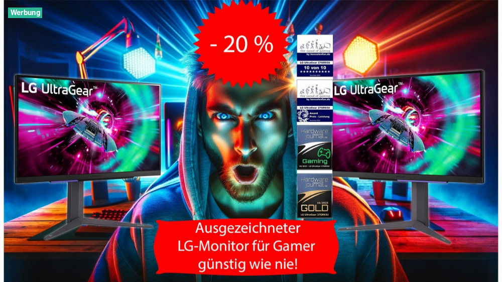 "Ambilight-light"-Monitor: LGs Gamer-4K-Display gibt's zum Tiefstpreis