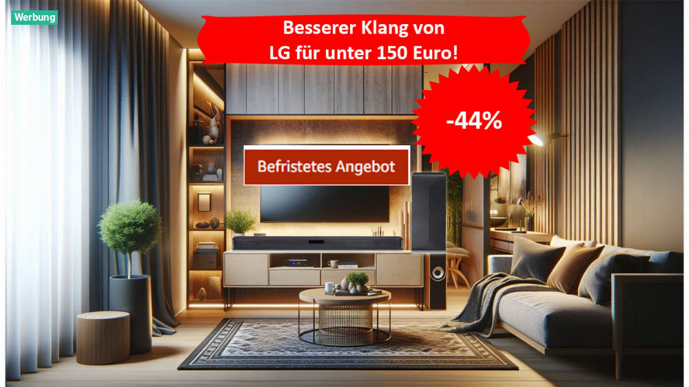 Mehr Klang für kleines Geld bei Amazon: LG Soundbar zum Bestpreis 44 Prozent günstiger (Update)