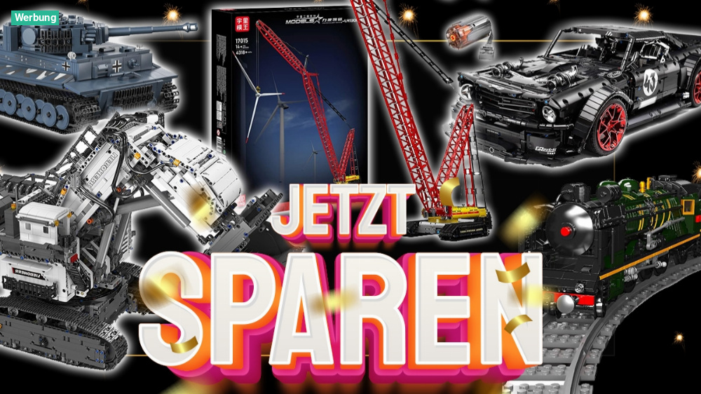 Lego Technic in Gefahr: Amazon schmeißt Mould King Liebherr Kran, Bagger, Autos und mehr stark rabattiert raus - nur für kurze Zeit! 