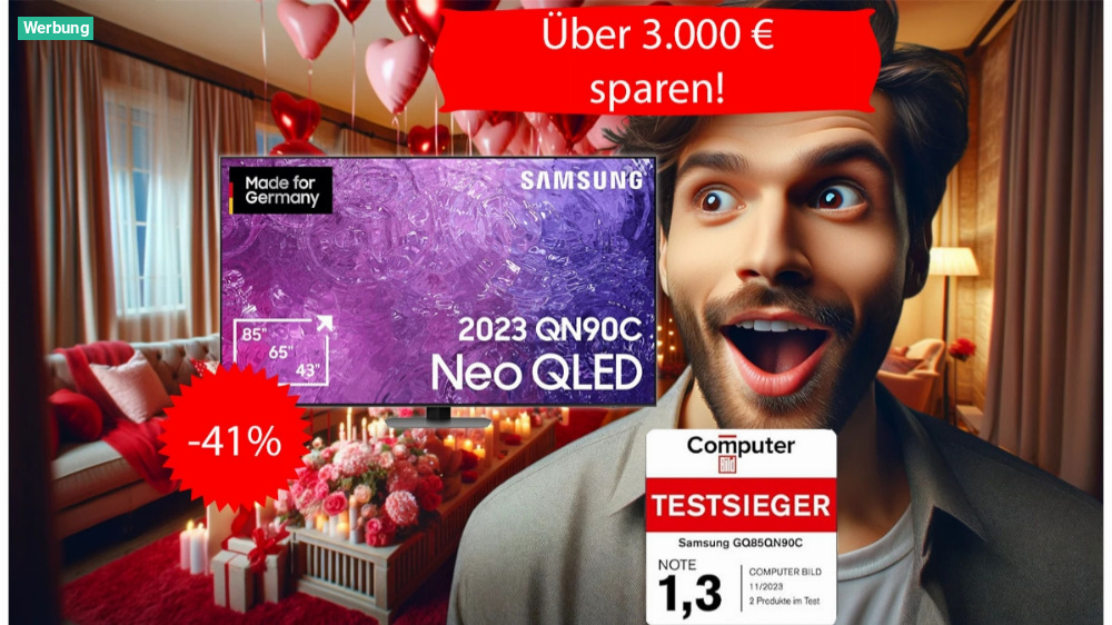 Preisfehler? Über 3.000 Euro auf riesigen QLED-TV von Samsung sparen 