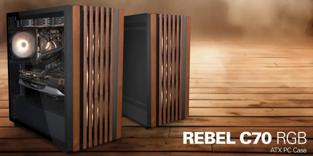 Sharkoon C70 RGB: Neuer Midi-Tower mit Holz und bis zu 11 Lüftern angekündigt