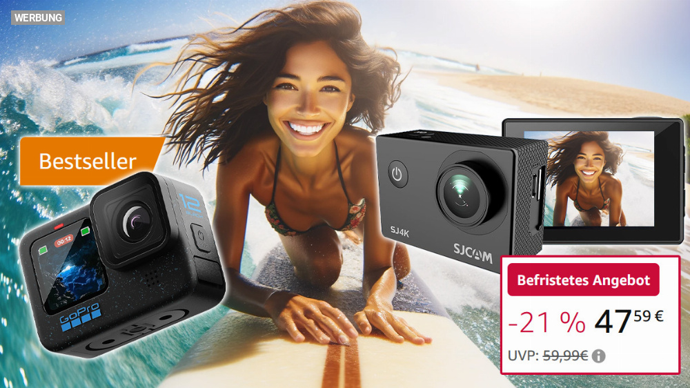 Beliebter als GoPro Hero12 und 390 Euro günstiger: Nicht einmal 45 Euro für diese Actionkamera auf Amazon im Angebot