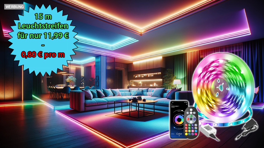 Fast wie Philips Hue, nur in günstig: Smarter LED-Streifen bei Amazon zum Meterpreis von nur 0,80 € erhältlich