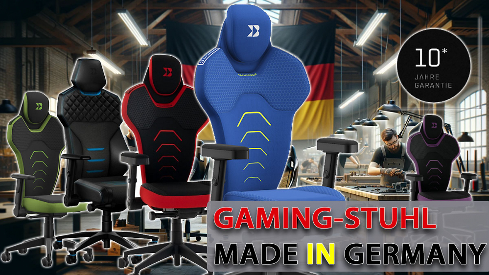 Welchen Gaming-Stuhl kaufen, diesen? Made in Germany, Synchronmechanik, 10 Jahre Garantie & ergonomische Funktionen
