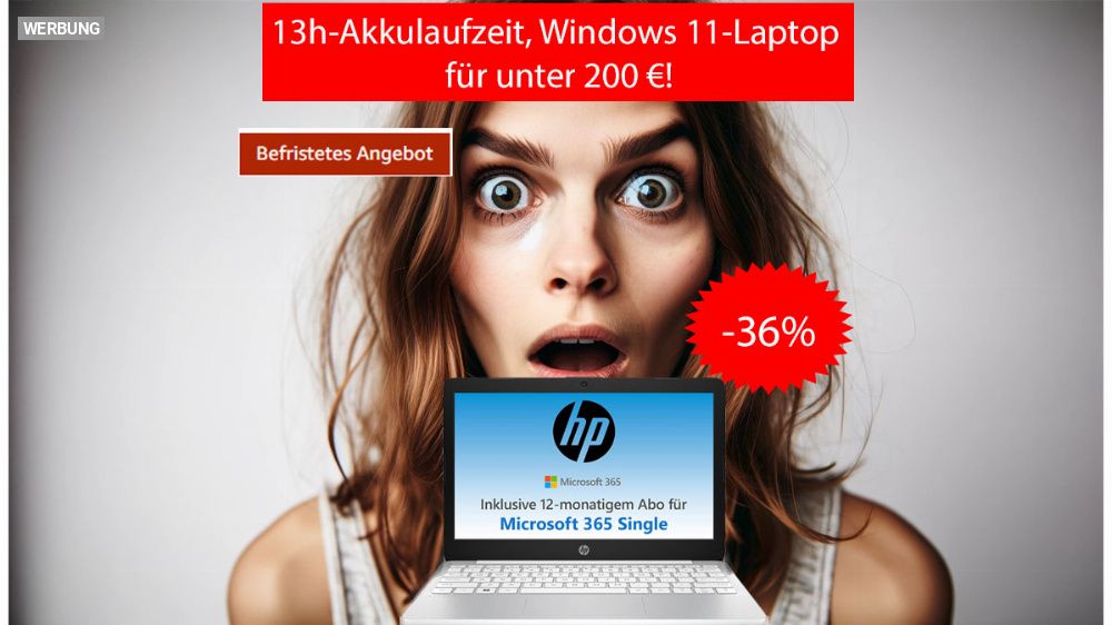 Irres Angebot - nur noch für kurze Zeit! Amazon haut HP-Laptop mit Windows 11 für unter 200 Euro raus