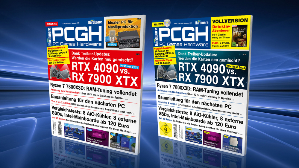 RTX 4090 vs. RX 7900 XTX: Was hat sich durch gereifte Treiber geändert? Jetzt im Handel: PCGH-Ausgabe 05/2024