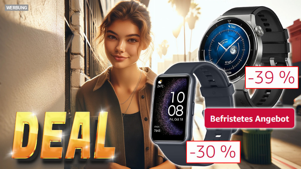Nur für kurze Zeit! Amazon haut große Auswahl beliebter Huawei Smartwatches raus - Preise ab 39 Euro (Update)