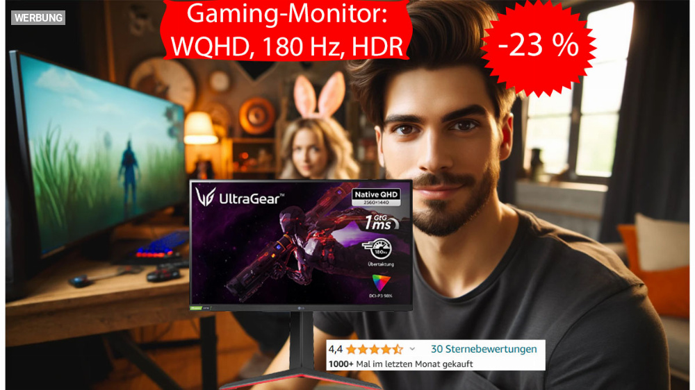 Tausendfach verkaufter Gaming-Monitor von LG kurz vor Ostern 23 Prozent billiger (Update)