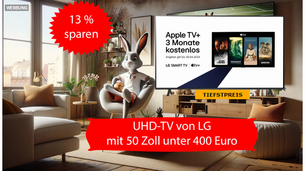 Vor Ostern: Amazon legt großen Smart-TV von LG für unter 400 Euro ins Nest 