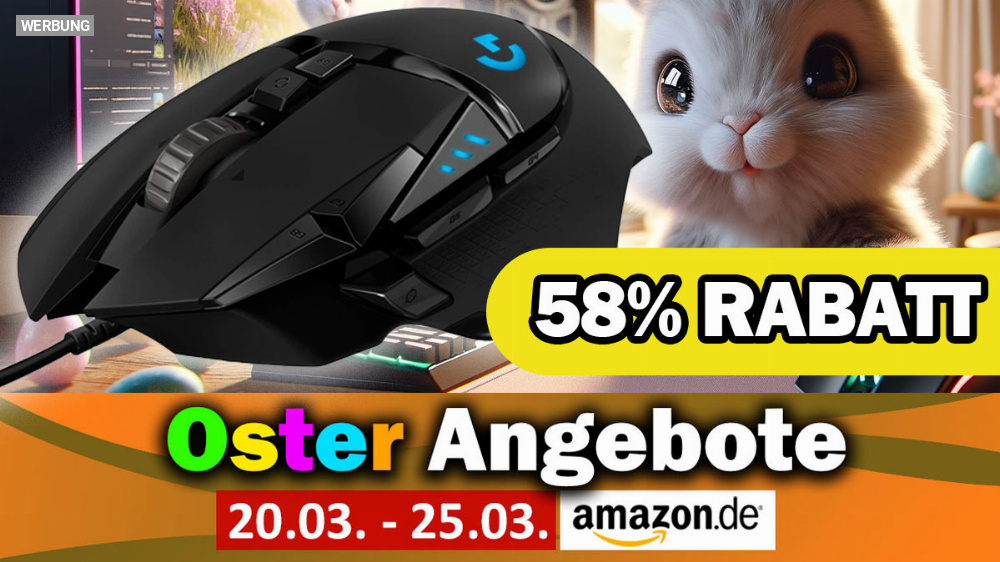 Spottbillig bei Amazon: "Weltweit meistverkaufte" Gaming-Maus Logitech G502 Hero zum Hammerpreis im Oster-Angebot