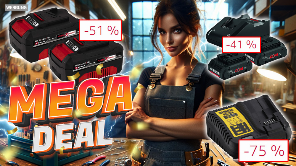Amazon "verschenkt" Akkus zu Ostern: Bis zu 75 % Rabatt auf 18V-Akkus und Ladegeräte von Makita, Einhell, Bosch und mehr!