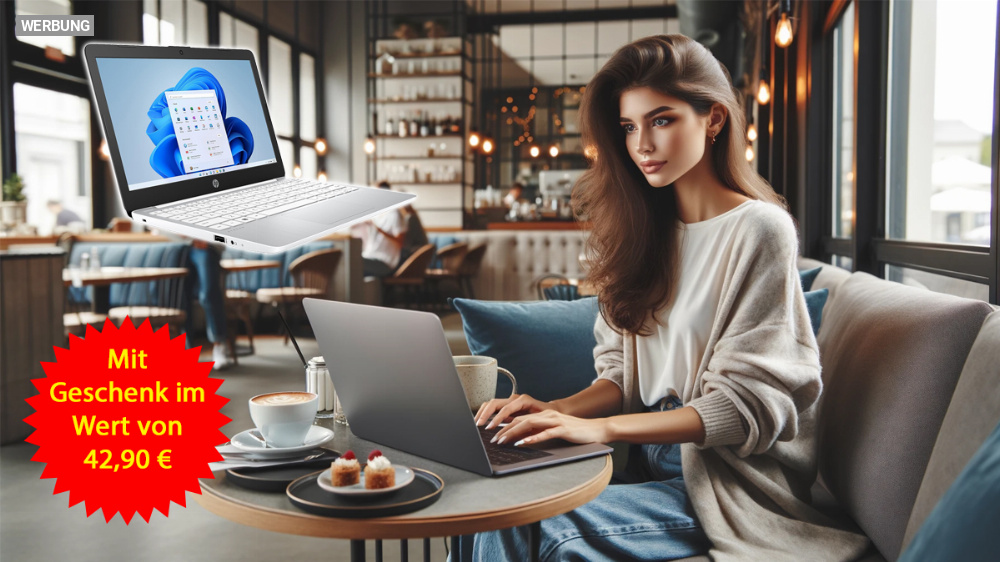 Sparwitz bei Amazon: HP-Notebook dank Geschenk nur noch heute effektiv für keine 140 Euro einpacken