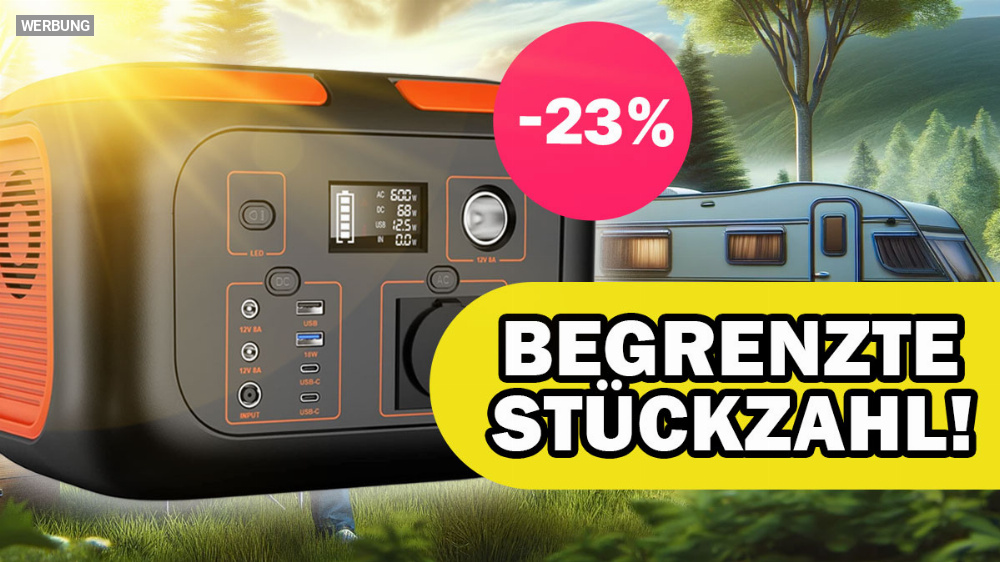 Für kurze Zeit wieder verfügbar! Beliebte Mobile Powerstation mit Solarspeicher dank doppeltem Rabatt deutlich günstiger