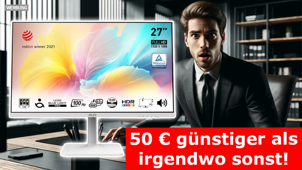 Zum Kampfpreis auf Weiß wechseln? Amazon haut MSI Business-Monitor mit USB-C 65W PD raus