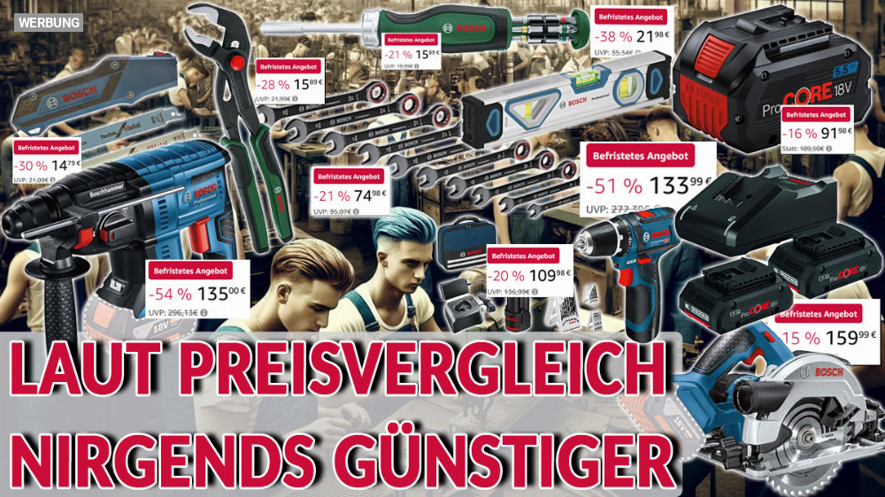 Kein Dauerrabatt: Kurze Zeit wirft Amazon Bosch Pro & Grün zum Bestpreis raus - Pro-Core-Akku 18V, Akkuschrauber, Schraubendreher, Ratschenschlüssel, Kreissäge uvm.