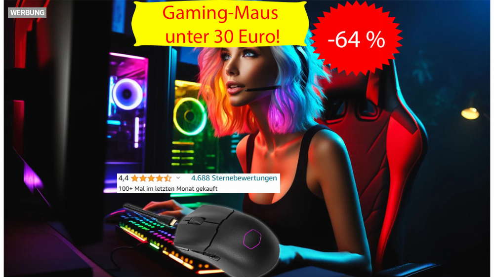 Leichte Gaming-Maus (fast) zum Tiefstpreis bei Amazon