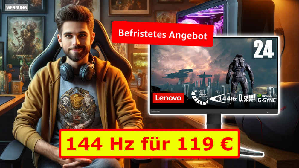 Amazon verschleudert Lenovo G24-27: Gaming-Monitor mit IPS unterstützt 165 Hz OC