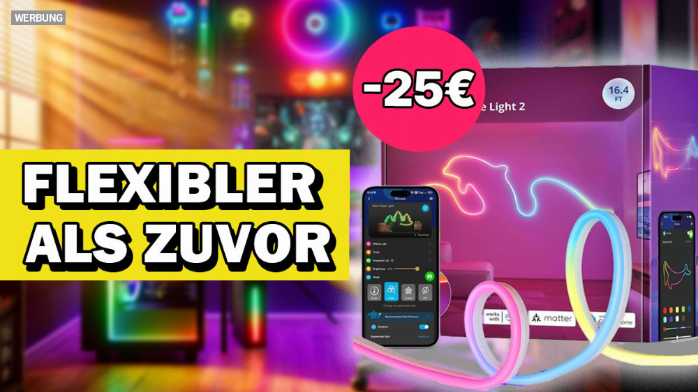Neuheit schon reduziert! Philips Hue kann einpacken: Govee Neon Rope Light 2 dank Rabatt-Coupon für kurze Zeit besonders günstig (Update)