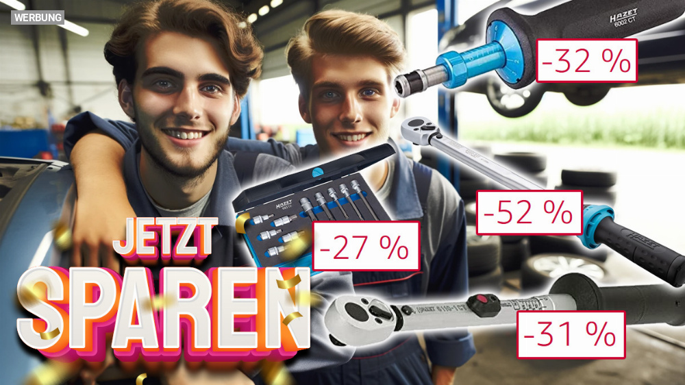 Hazet macht den Meister: Nur für kurze Zeit bis zu 140 Euro Rabatt auf Hazet Drehmomentschlüssel, Schraubendreher, Steckschlüsseleinsätze für Auto und mehr